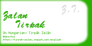 zalan tirpak business card